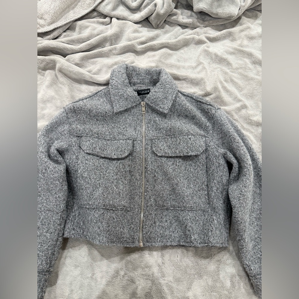 Zara Cropped Boucle Jacket